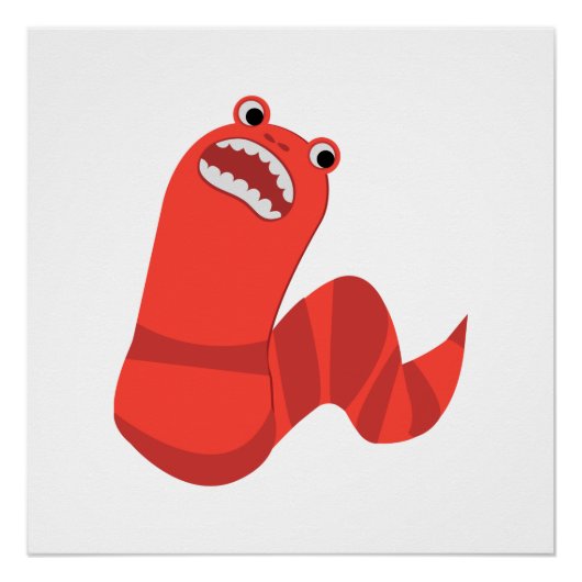 Funny Cartoon Mongolian Death Worm Perfect Poster (Voorkant)