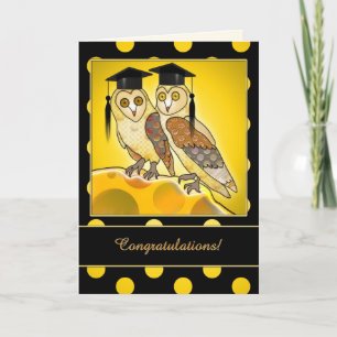 Funny Cartoon Owl Afstuderen Gefeliciteerd Kaart