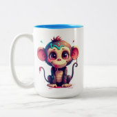 Funny Cartoon Paint Splatter Monkey Mug (Gauche)