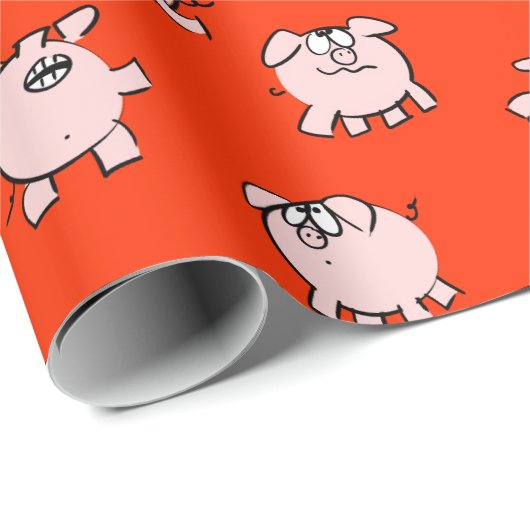 Funny Cartoon Pattern Pig Year Kies Kleurcadeau P Cadeaupapier (Rol Hoek)