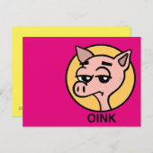 FUNNY CARTOON PIG BRIEFKAART (Voorkant / Achterkant)