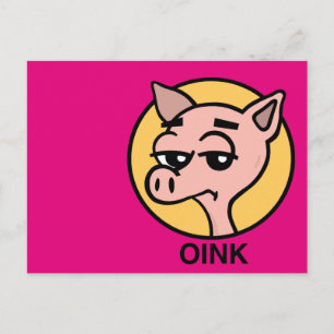 FUNNY CARTOON PIG BRIEFKAART