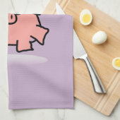 Funny Cartoon Pig New Year Kitchen hand Towel Theedoek (Quarter Fold)