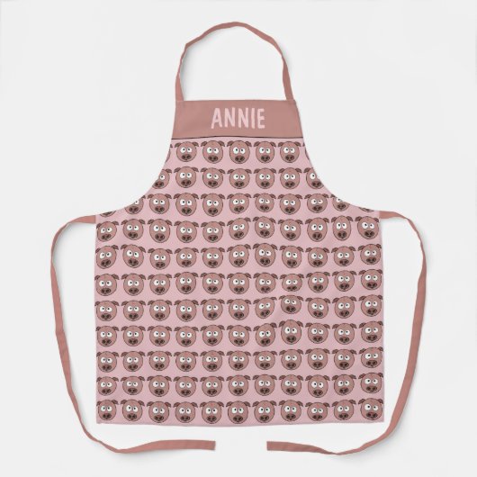 Funny Cartoon Pig Pattern Custom Schort (Voorkant)