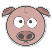 Funny Cartoon Pig Sticker (Voorkant)