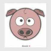 Funny Cartoon Pig Sticker (Vel)