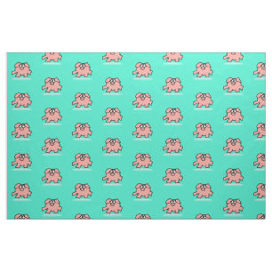 Funny Cartoon Pig Year 2019 kiest kleur 3 Fabric Stof