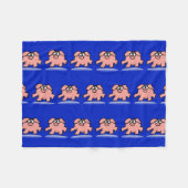 Funny Cartoon Pig Year Birthday Kies kleur FlB Fleece Deken (Voorkant (Horizontaal))