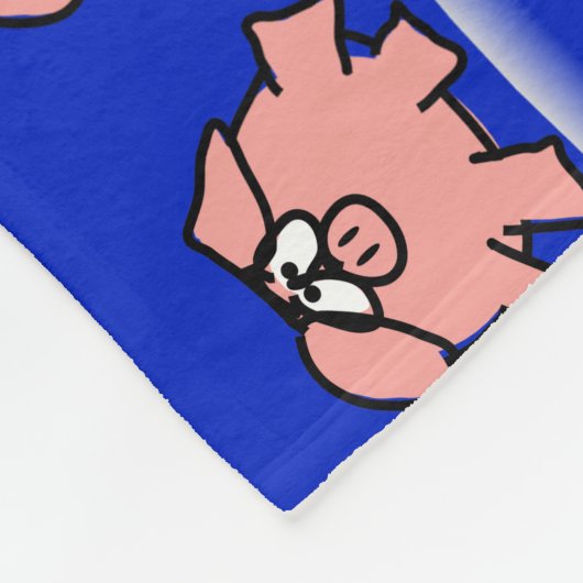 Funny Cartoon Pig Year Birthday Kies kleur FlB Fleece Deken (Hoek)