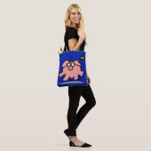 Funny Cartoon Pig Year Kies kleur Bag Monogram Draagtas (Op model)