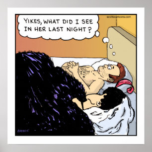 Funny Cartoon Poster — Old Hag Illusion