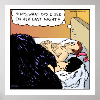 Funny Cartoon Poster — Old Hag Illusion