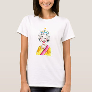 Funny Cartoon Queen Elizabeth II Royal T-shirt