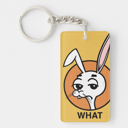 FUNNY CARTOON RABBIT RECTANGULAR SLEUTELHANGER (Voorkant)