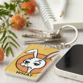 FUNNY CARTOON RABBIT RECTANGULAR SLEUTELHANGER (Voorkant Rechts)