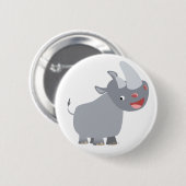 Funny Cartoon Rhino Button Badge (Voorkant /achterkant)