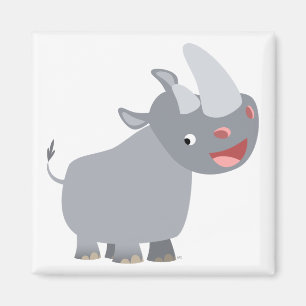 Funny Cartoon Rhino Magnet Magneet