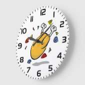Funny Cartoon Roast Chicken Falling Grote Klok (Hoek)