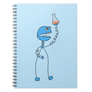Funny Cartoon Robot Chemistry Geek Notitieboek