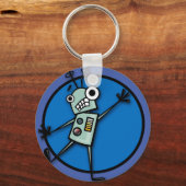 FUNNY CARTOON ROBOT ROUND SLEUTELHANGER (Voorkant)