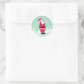 Funny Cartoon Santa Claus Ronde Sticker (Tas)
