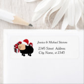 Funny cartoon Santa schaap Etiket (Insitu)