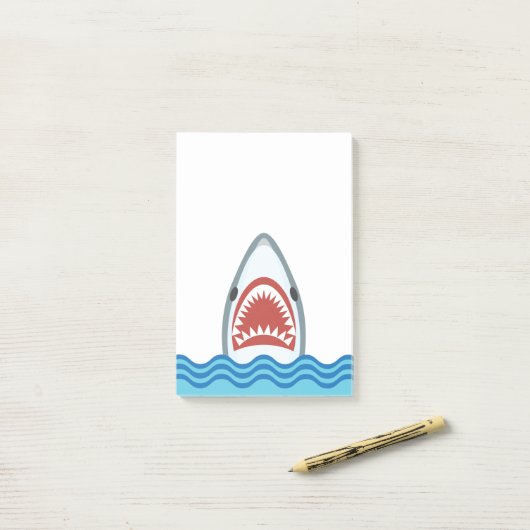 Funny Cartoon Shark Head Post-it® Notes (Op bureau)