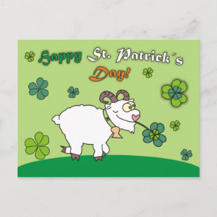Funny Cartoon Sheep St.Patricks Day Briefkaarten