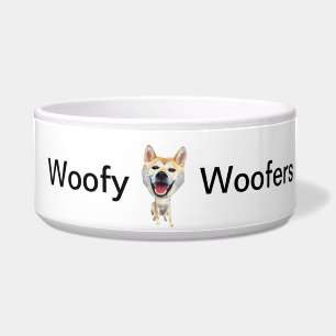 Funny Cartoon Shiba Inu Woofy Woofers Dog Bowl Voerbakje