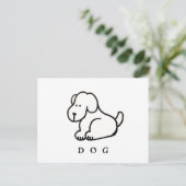 Funny Cartoon Sitting Dog Briefkaart (Staand voorkant)
