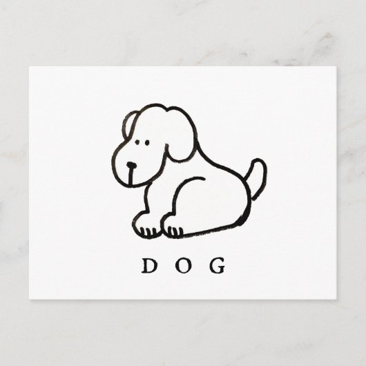 Funny Cartoon Sitting Dog Briefkaart (Voorkant)