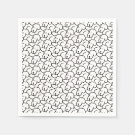 Funny Cartoon Sitting Dogs Servet