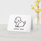 Funny Cartoon Sitting Good Dog Greeting Card Kaart (Gele Bloem)