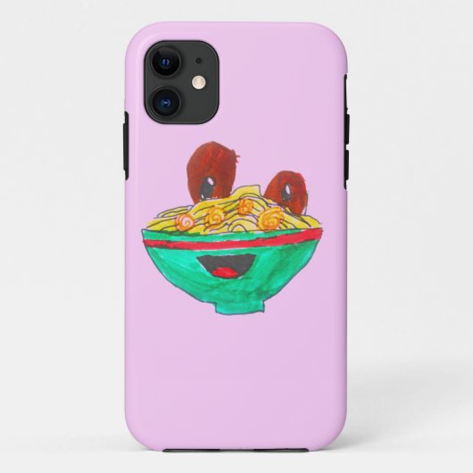 Funny cartoon spaghetti meatballen Case-Mate iPhone case (Achterkant)