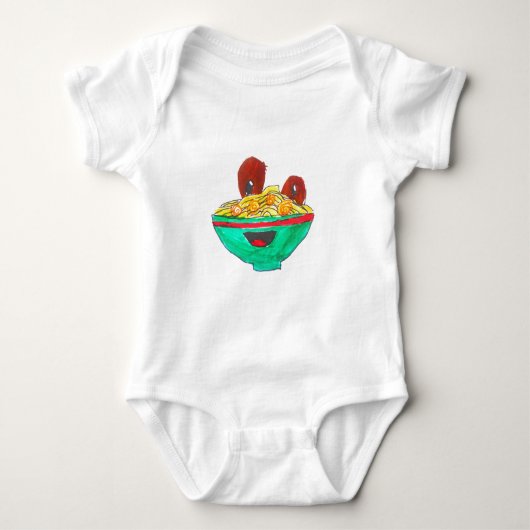 Funny cartoon spaghetti meatballen romper (Voorkant)
