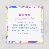 Funny Cartoon Style Illustration Graphic Designer Vierkante Visitekaartje (Achterkant)