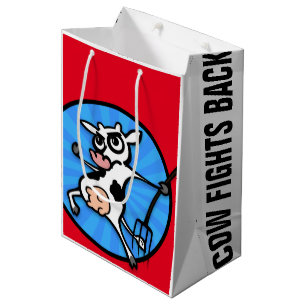 FUNNY CARTOON STYLE KOE MEDIUM MATTE GIFT BAG CADEAUZAKJE