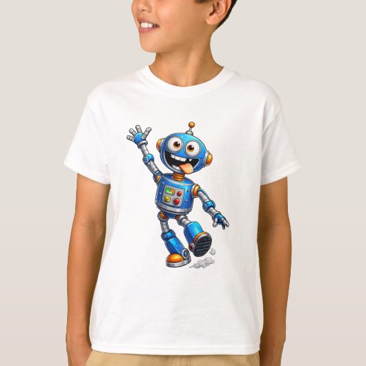 Funny Cartoon Tech Character Design T-shirt (Voorkant)