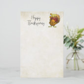Funny Cartoon Thanksgiving Turkije Stationery Briefpapier (Staand voorkant)