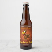 Funny Cartoon Turkey Homebrew Bier Etiket (Voorkant)