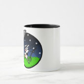 FUNNY CARTOON VACHE ALIEN ABDUCTION RINGER MUG (Centre)