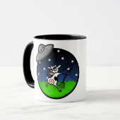FUNNY CARTOON VACHE ALIEN ABDUCTION RINGER MUG (Devant gauche)