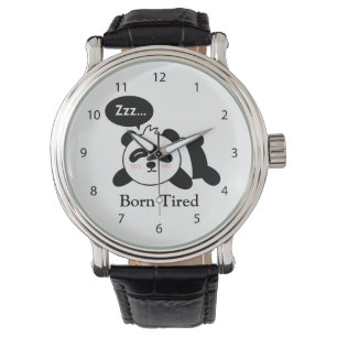 Funny Cartoon van Cute Slaping Panda Horloge