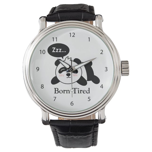 Funny Cartoon van Cute Slaping Panda Horloge (Voorkant)