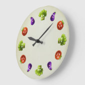 Funny Cartoon Vegetables Kitchen Grote Klok (Hoek)