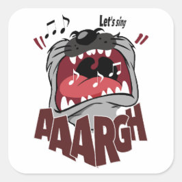 Funny cartoon vierkante sticker