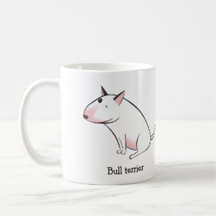 Funny cartoon witte stier doodsbang koffiemok
