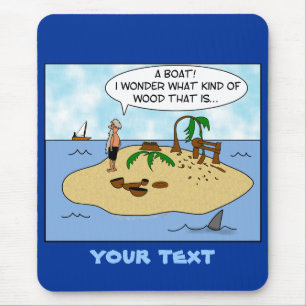 Funny Cartoon Woodturner op Ontworpen eiland Muismat