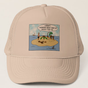 Funny Cartoon Woodturner op Ontworpen eiland Trucker Pet