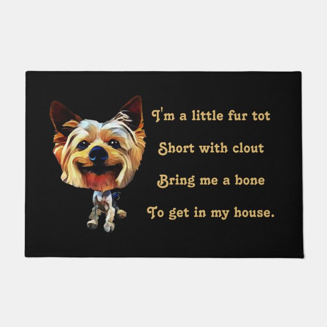 Funny Cartoon Yorkshire Terrier Doormat Deurmat (Voorkant)